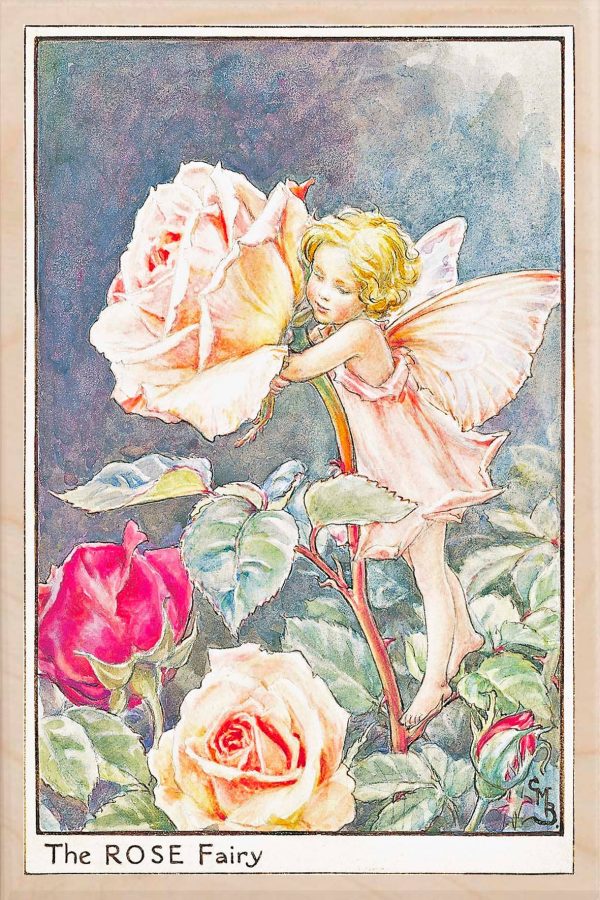 'Rose Fairy' Wooden Postcard