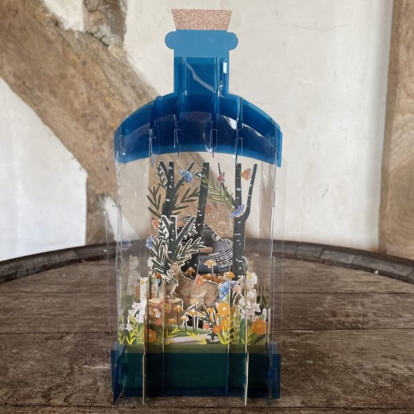 'Woodland Piano' 3D bottle card