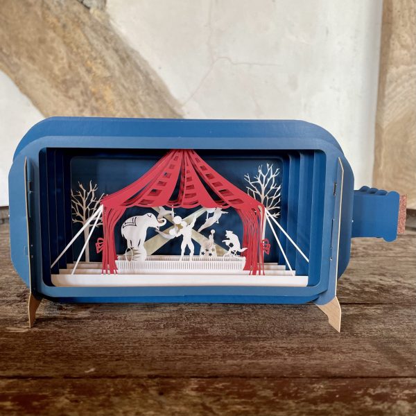 'Circus' message in a bottle card