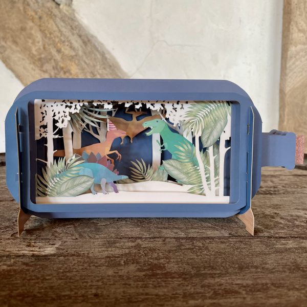 'Dinosaur' message in a bottle card