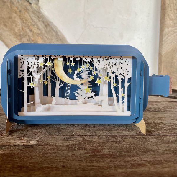 'Moon' message in a bottle card