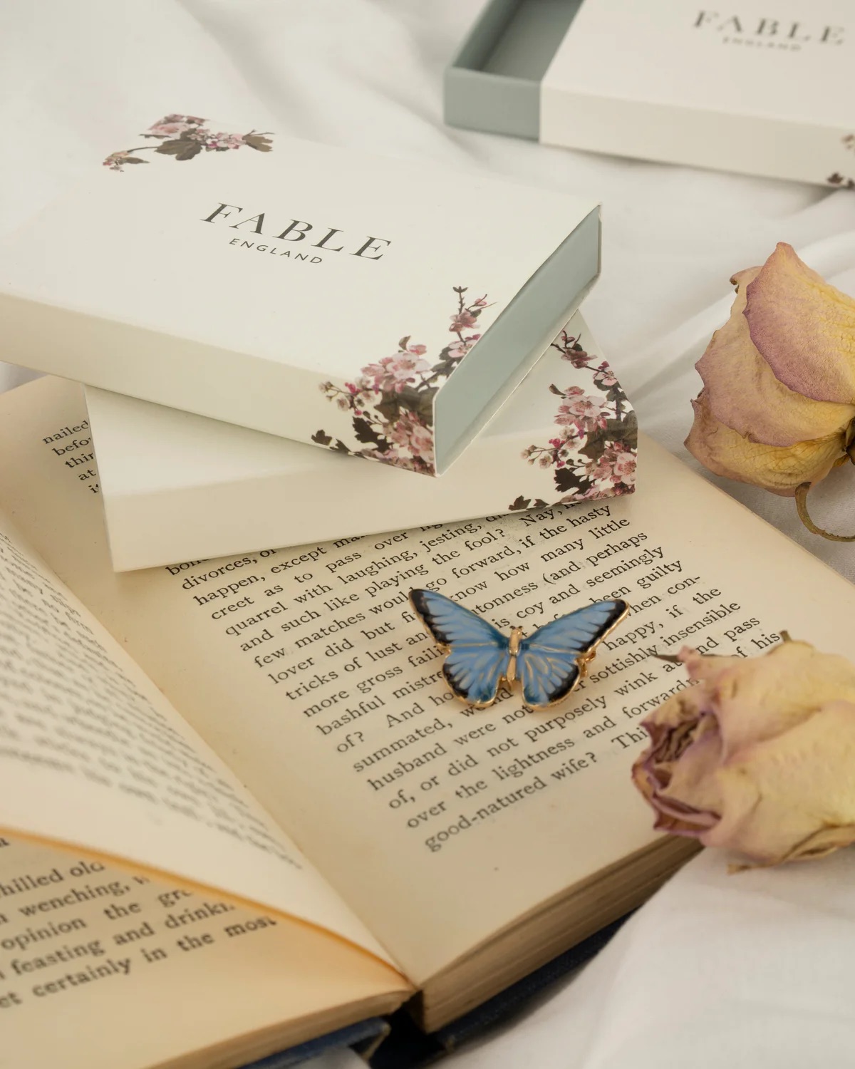 Fable Enamel Blue Butterfly Brooch - Image 2