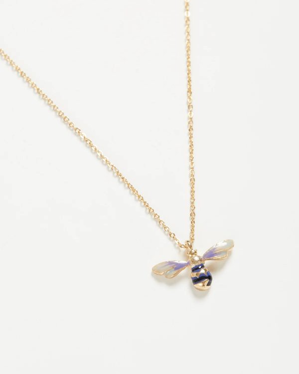 Fable Enamel Short Bee Necklace