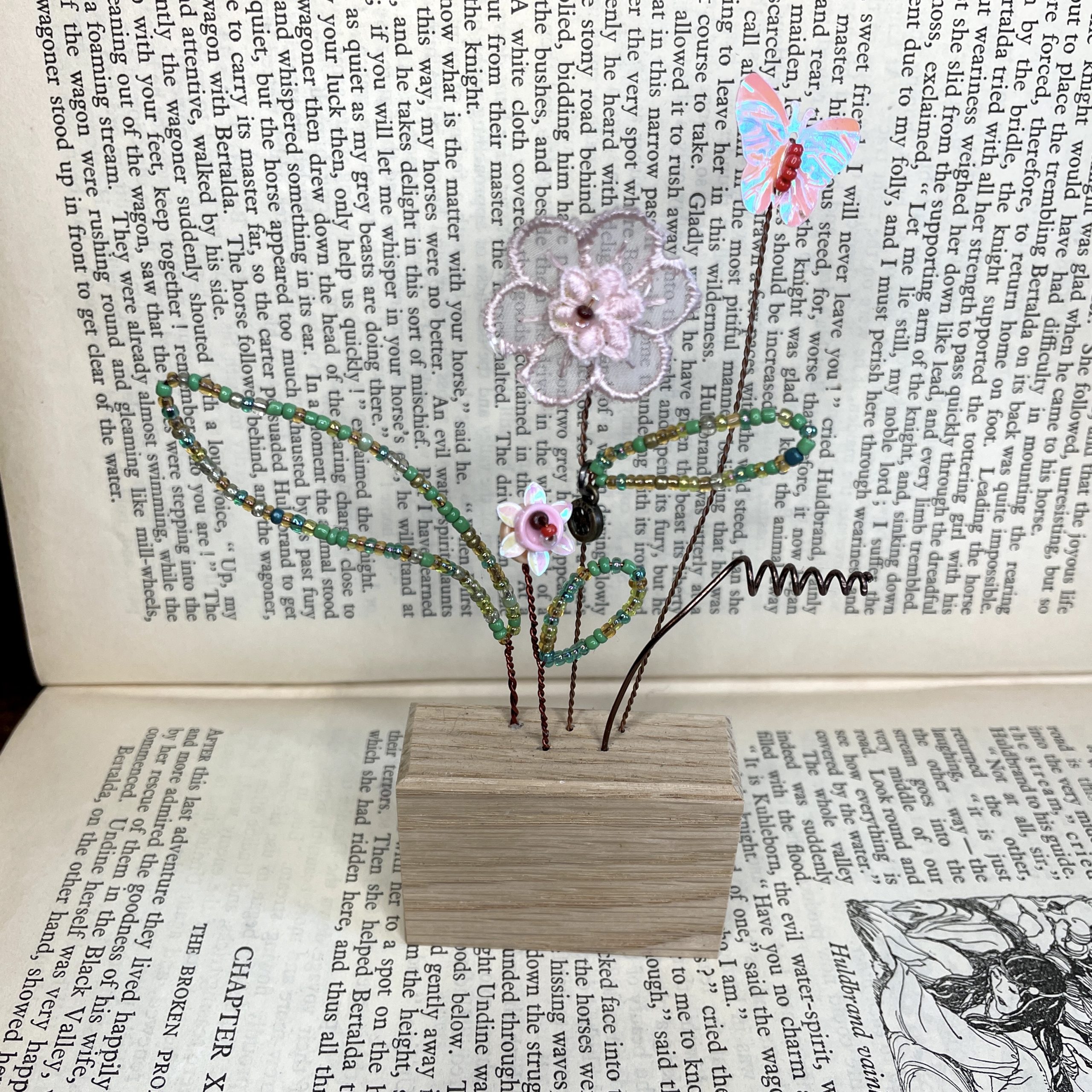 Medium Pink Bead and Button Blooms