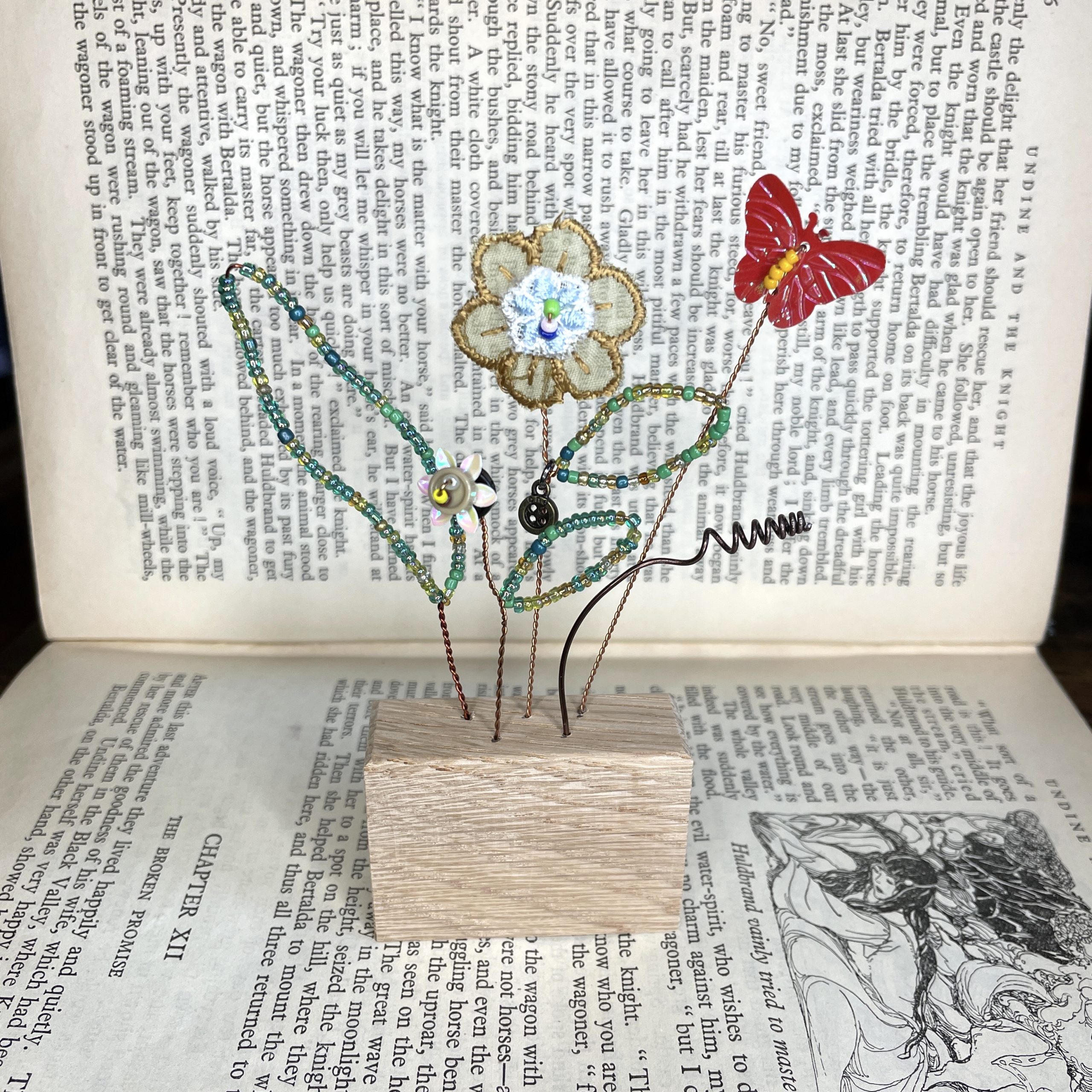 Medium Red Multi Bead and Button Blooms