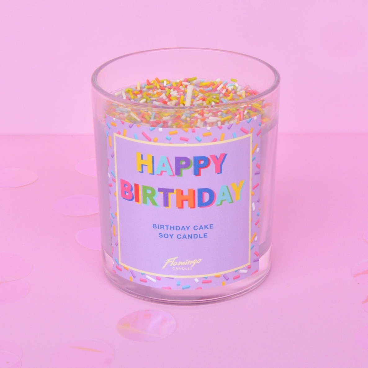 'Happy Birthday' birthday cake scented candle Lets Enjoy the Little