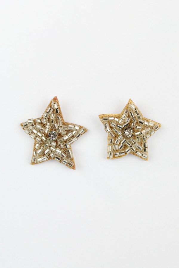 Silver Beaded Star Stud