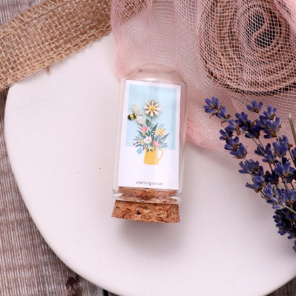 Bee Flower Stud Earrings