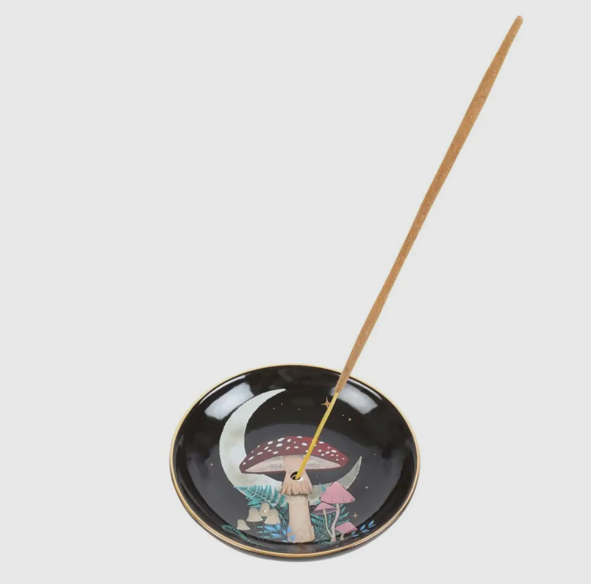 Forest Mushroom Ceramic Incense Holder Plate - Image 3