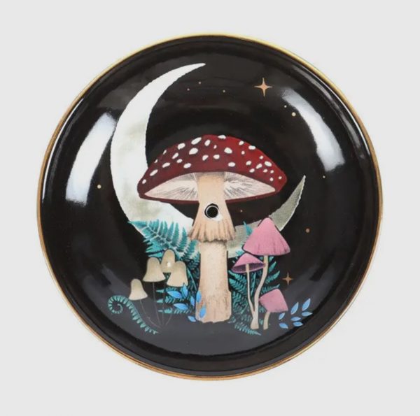 Forest Mushroom Ceramic Incense Holder Plate - Image 2