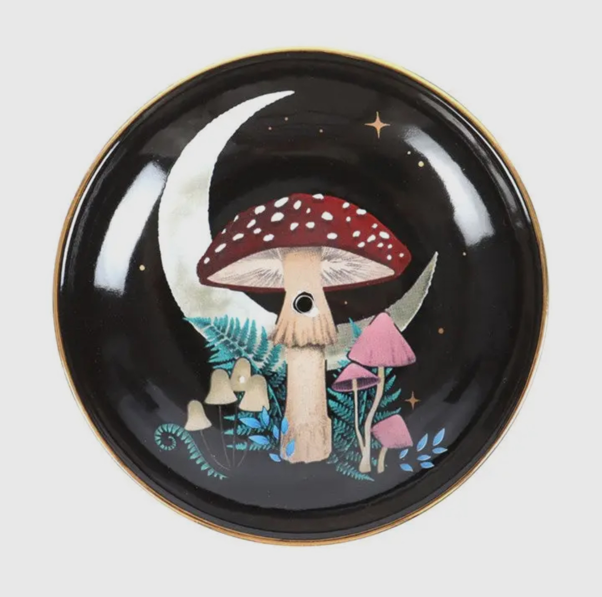 Forest Mushroom Ceramic Incense Holder Plate - Image 2