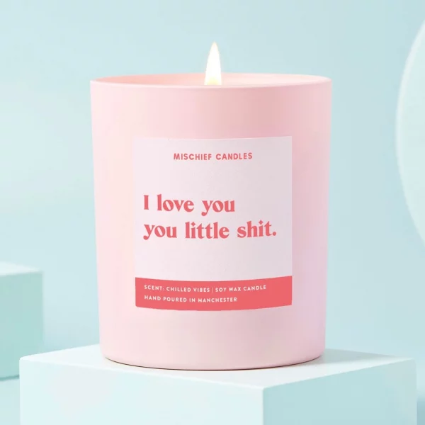 'I love you you little shit' candle