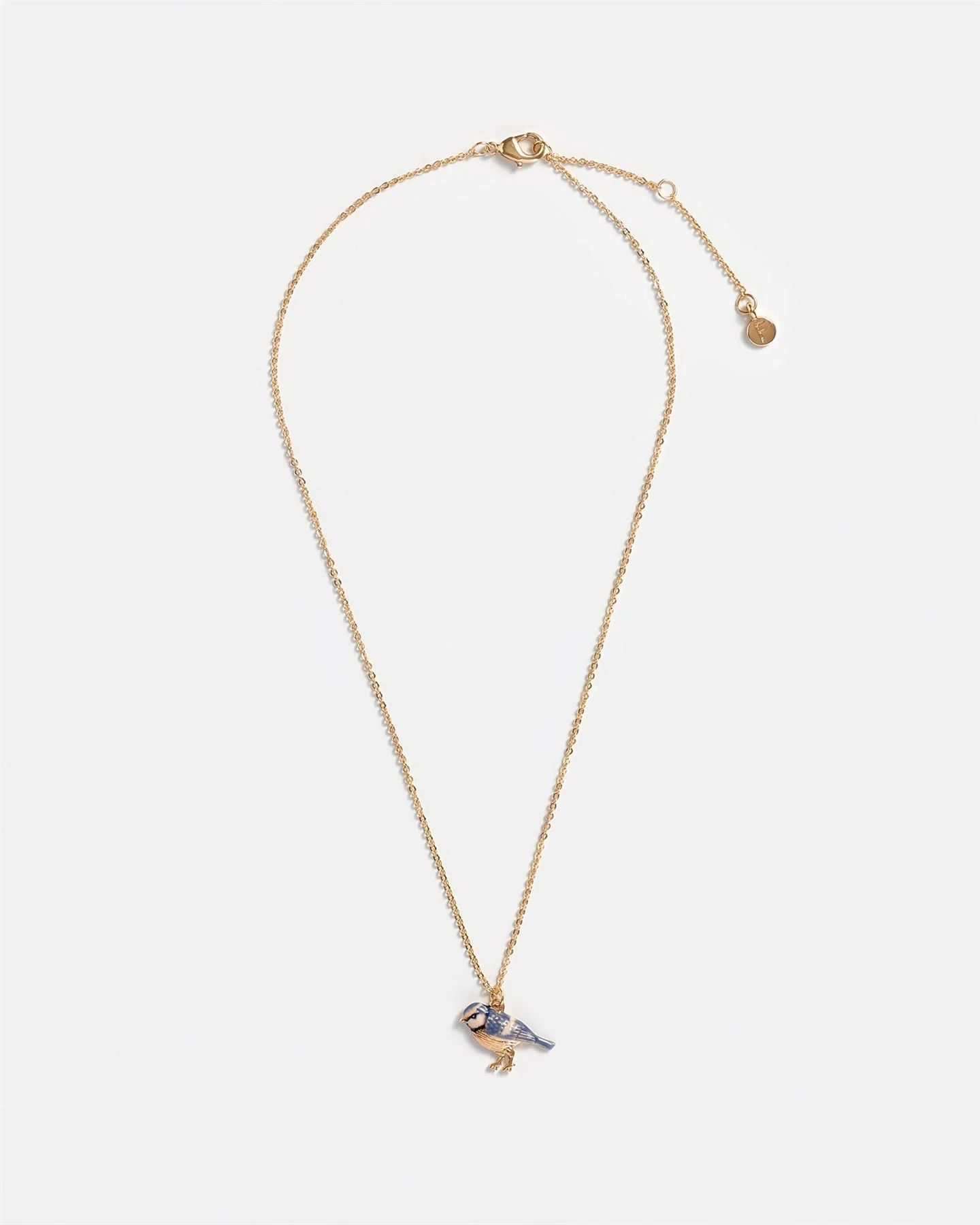 Enamel Blue Tit Short Necklace - Image 2