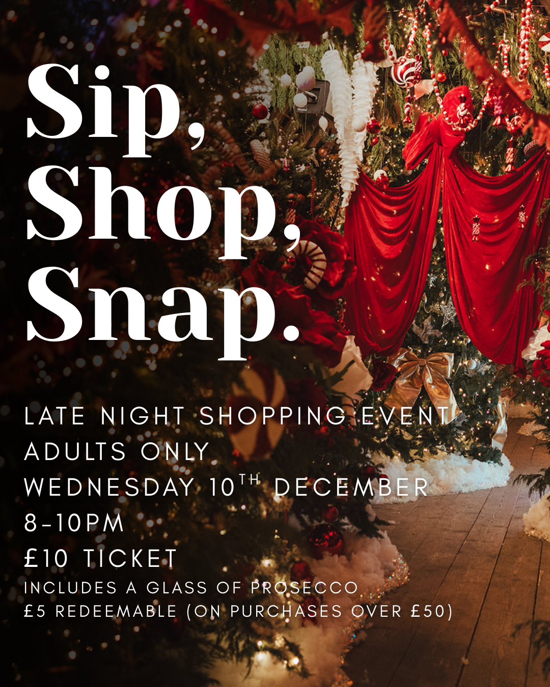 Sip, Shop Snap! Late Night Shopping