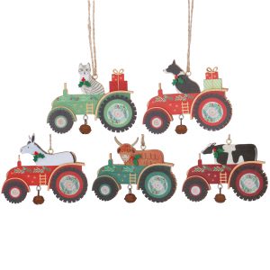 Wooden Tractor tree decoration