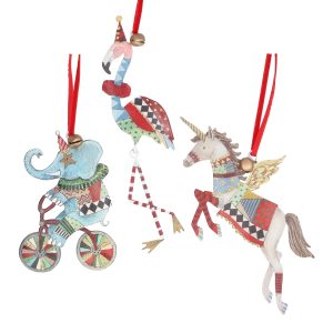 Tin Circus tree decorations