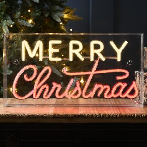 43cm Red & Warm White Neon Flex Merry Christmas Sign